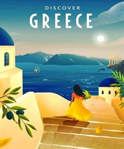 Santorini Greece Landscape Paint By Numbers