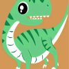 Kids Easy Brontosaurus Dinosaur Paint By Numbers