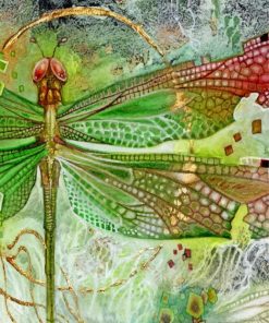 Green Dragonfly Insect Paint By Numbers