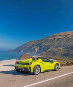 Green Ferrari Sports Car Paint By Numbers