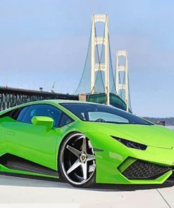 Green Lamborghini Car Enthusiast Paint By Numbers