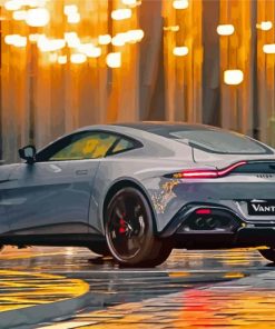 Grey Aston Martin Vantage Paint By Numbers