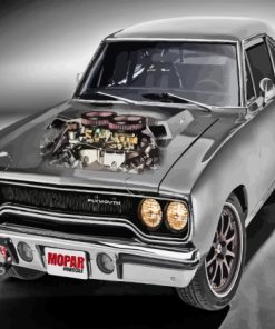 Grey Mopar Muscle Cars Paint By Numbers