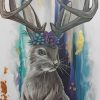 Grey Jackalope Animal Paint By Numbers