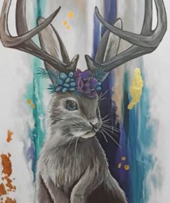 Grey Jackalope Animal Paint By Numbers