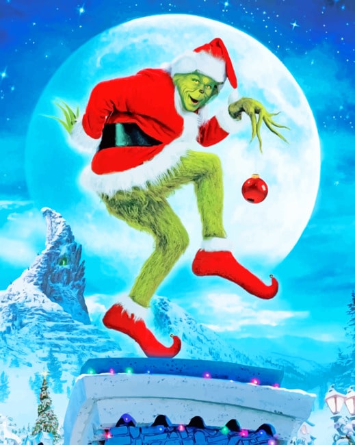 Finalizing the Grinch Snowy Night Paint By Numbers artwork