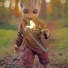 Fire Groot in Nature Paint By Numbers