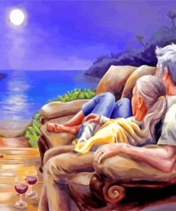Romantic Couple Moonlight Paint By Numbers