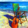 Guitar and Beach Calm Paint By Numbers