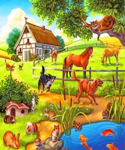 Countryside Illustration Paint By Numbers