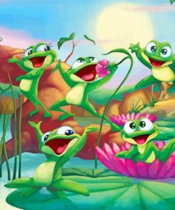 Happy Frogs Illustrations Paint By Numbers