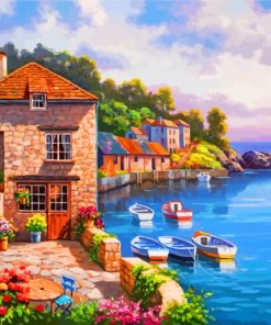 Italian Harbor Boats Paint By Numbers