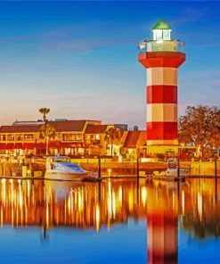 Sunset South Carolina Lighthouse Paint By Numbers