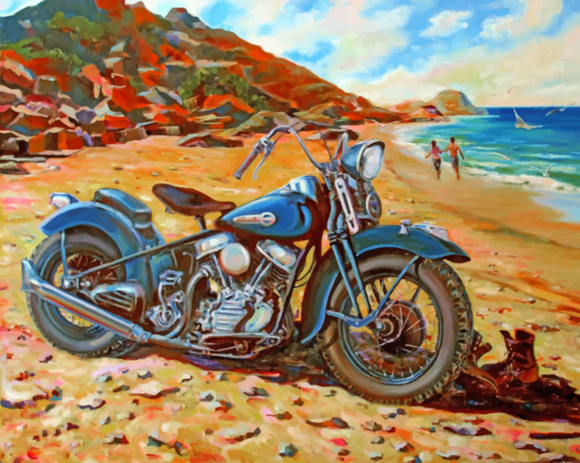 Finalize Blue Harley Davidson Motorcycles Artwork