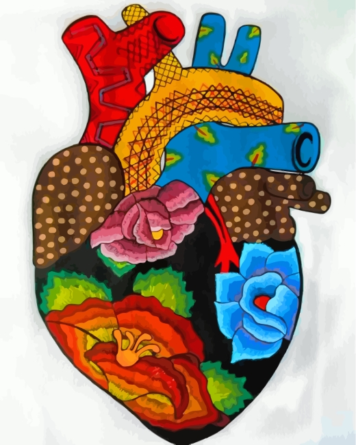 final Heart Folk Art Paint By Numbers artwork