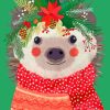 Christmas Hedgehog Illustration Paint By Numbers