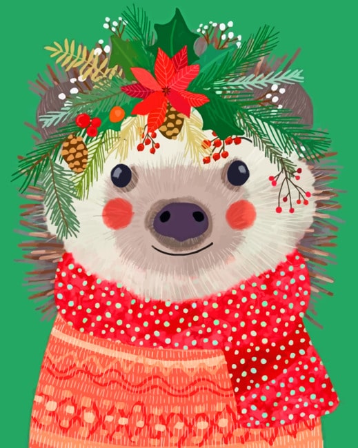 Finalizing Christmas Hedgehog Artwork