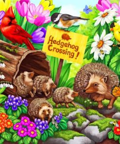 Hedgehog Family Wildlife Paint By Numbers