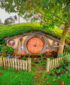 New Zealand Hobbit Hole Grassland Paint By Numbers