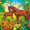 Brown Horses and Foal Paint By Numbers