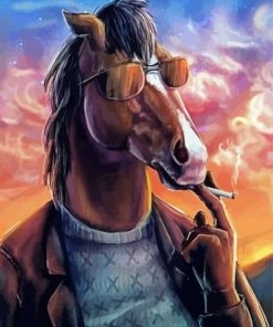 Horse Smoking Brown Paint By Numbers