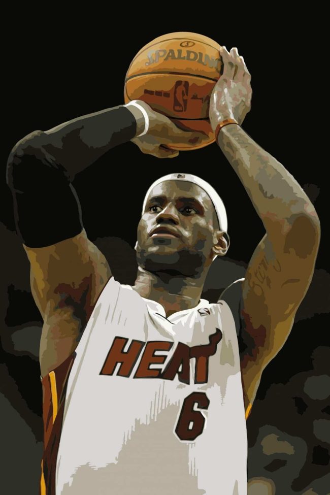 LeBron James Miami Heat Basketball Paint By Numbers