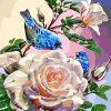 White Rose Blue Birds Paint By Numbers