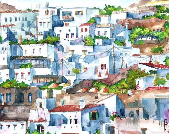 Lindos Greece Cityscape Paint By Numbers