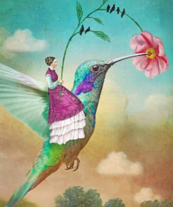 Woman and Hummingbird Paint By Numbers