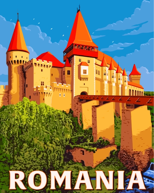 Completed paint by numbers artwork