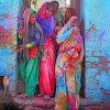 Indian Woman in Vibrant Holi Paint By Numbers