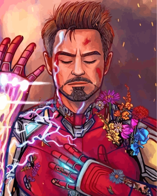 Finalizing Iron Man artwork by numbers