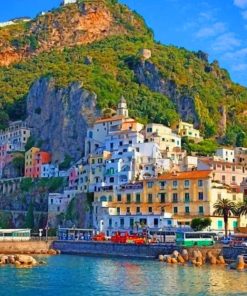 Scenic Amalfi Coast Italy Paint By Numbers