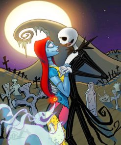 Jack Skellington and Sally Romance Paint By Numbers