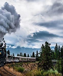 Train Railway Scene Paint By Numbers