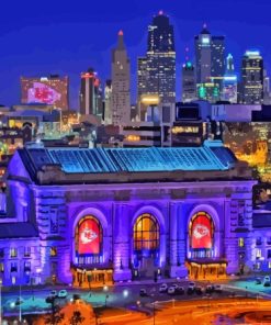 Kansas City Station Night Scene Paint By Numbers