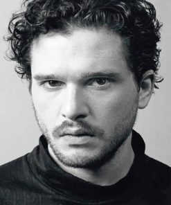 Kit Harington Black and White Paint By Numbers