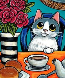 Kitty Breakfast Delight Paint By Numbers