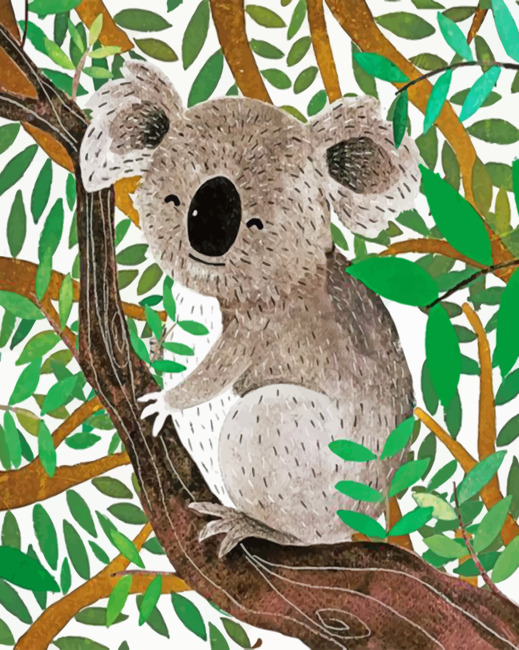 Finalize Koala artwork with paint by numbers completion