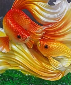 Golden Fish Art Paint By Numbers
