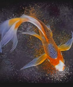 Golden Goldfish Scene Paint By Numbers