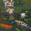 Koi Pond Cat Paint By Numbers