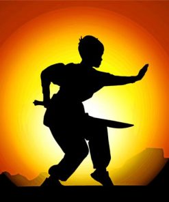 Kung Fu Silhouette Paint By Numbers