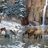 Horse Herd River Scene Paint By Numbers