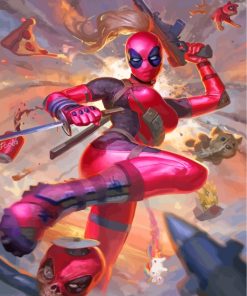 Lady Superhero Deadpool Paint By Numbers