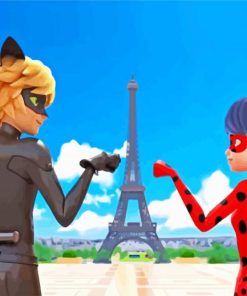 Ladybug and Cat Noir Paris Adventure Paint By Numbers
