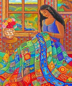 Latino Woman Colorful Paint By Numbers