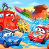 Lightning McQueen Cartoon Paint By Numbers