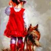 Little Girl and Dog Paint By Numbers