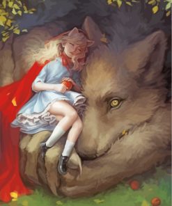 Little Girl and Wolves Paint By Numbers